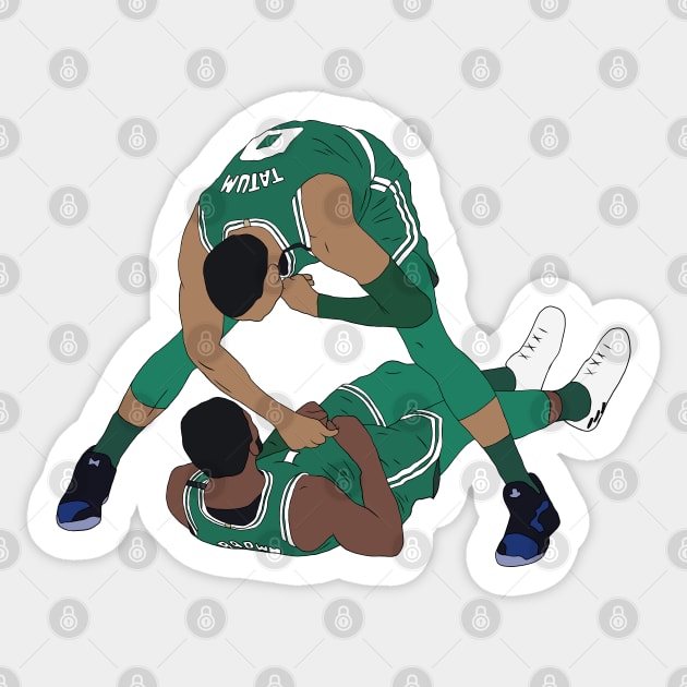 Jaylen Brown And Jayson Tatum Celebration Sticker by rattraptees